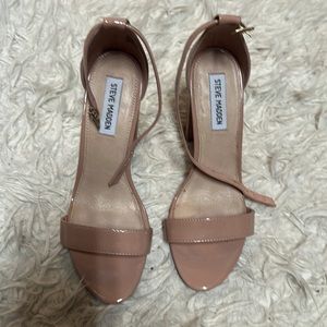 Steve Madden nude ankle strap chunky heels size 10